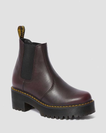 Dr Martens Rometty Vintage Leather Platform Chelsea Cizmy Damske Bordove | 0493-JOULG